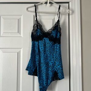 Victoria's Secret Blue Leopard Print Lingerie
